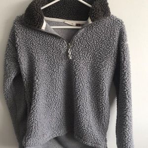 FUZZY gray quarter zip